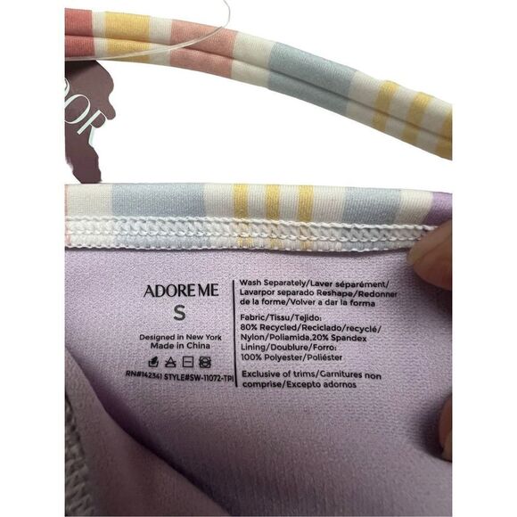 Adore Me Stripped Swimsuit Top Sz S NWT - Picture 3 of 3